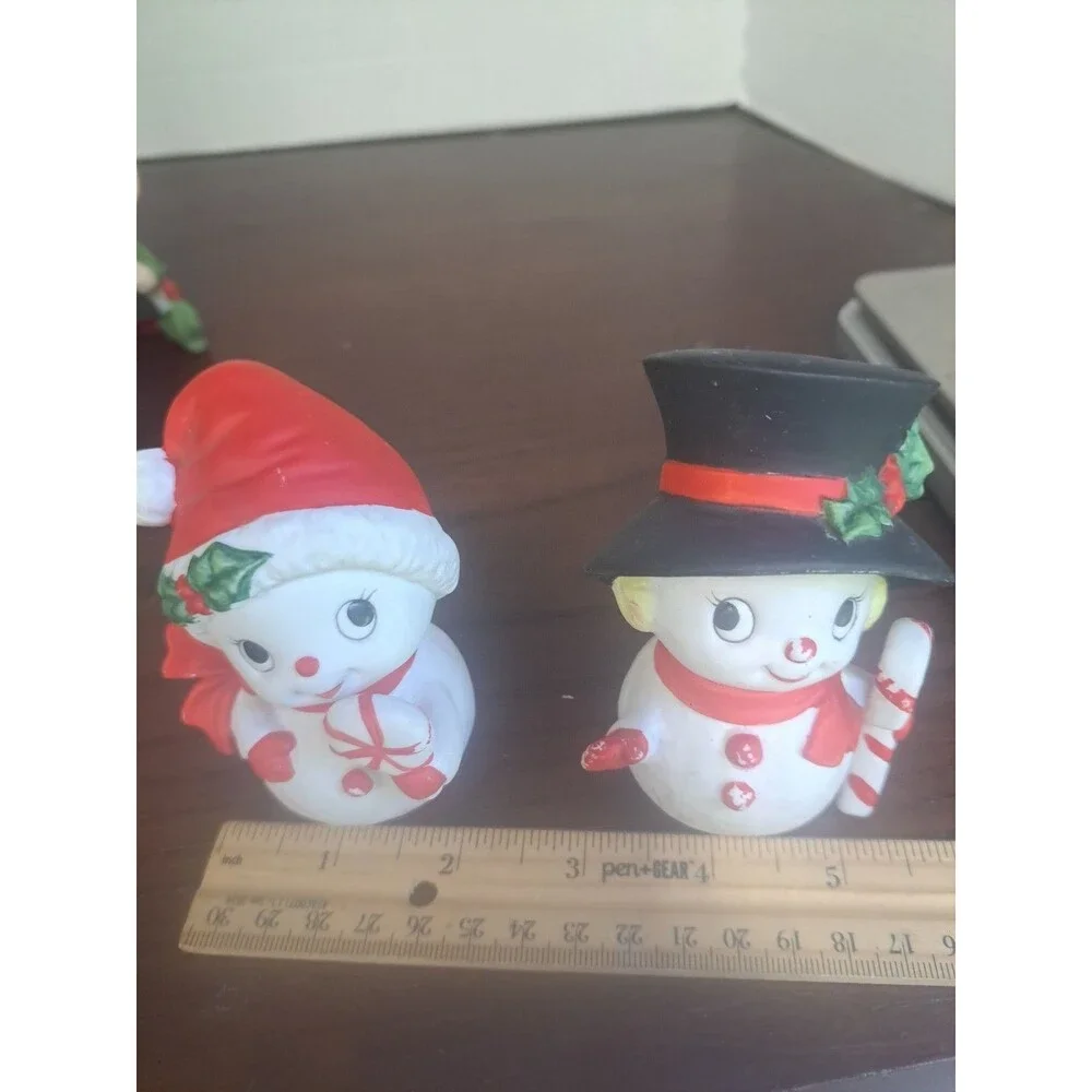 1980s Home Interior Snow Couple Figurines #5604
